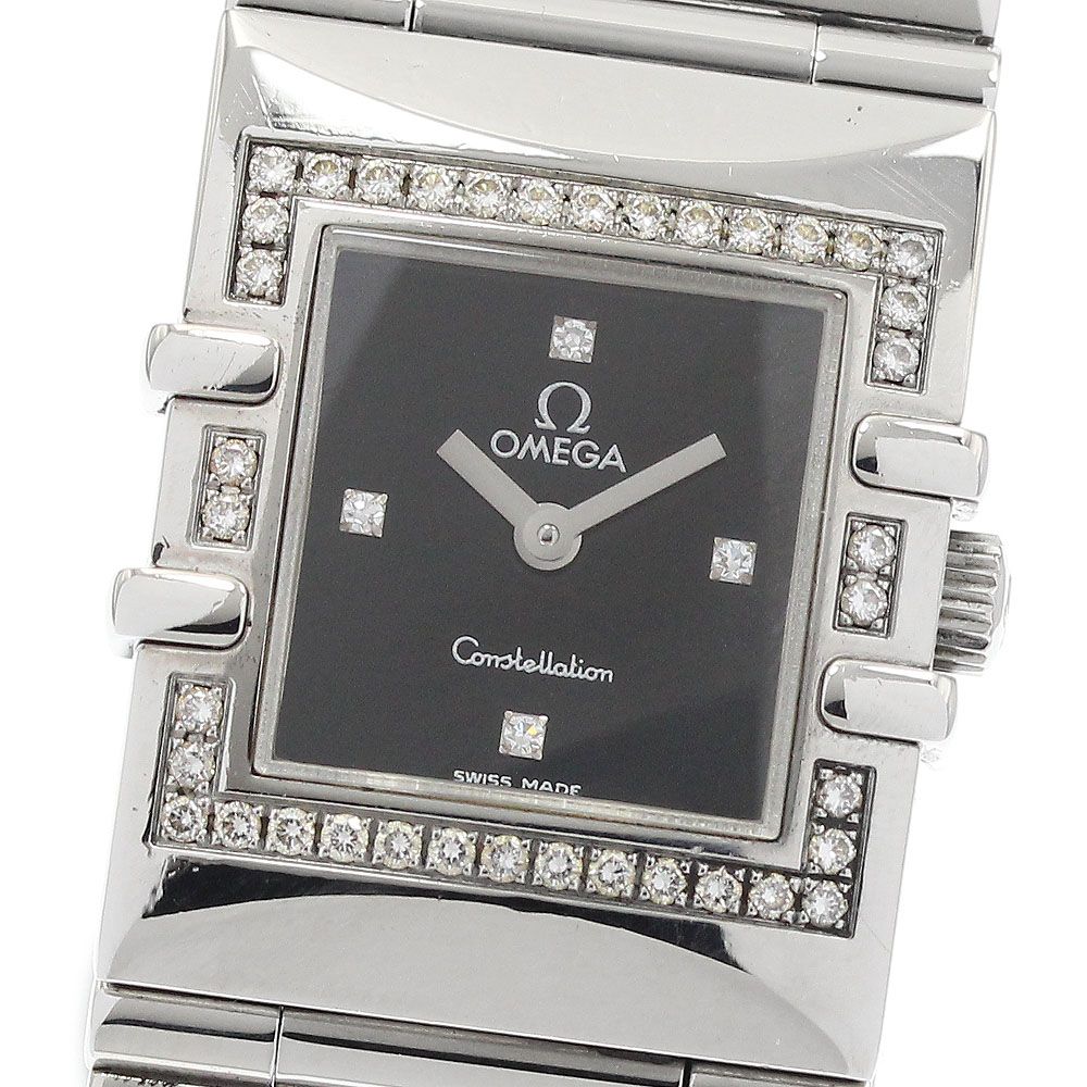 オメガ OMEGA 1528 46 コンステレーション カレ クアドラ 4 P ダイヤベゼル クォーツ レディース 保証書付き_922736