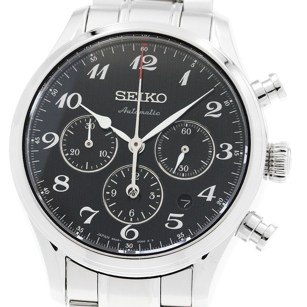 セイコー SEIKO SARK 009 8 R 48 00 J 0 プレザージュ クロノグラフ デイト 自動巻き メンズ _912310