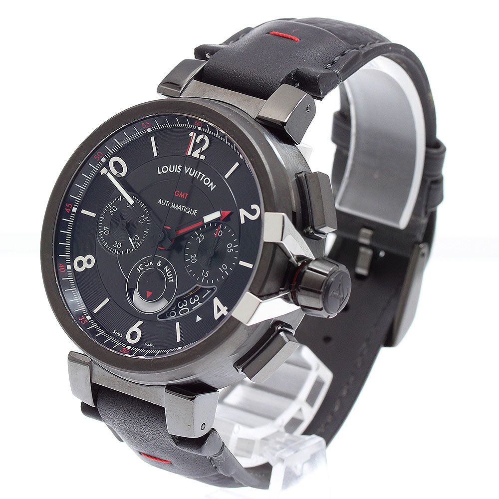 ルイ ヴィトン LOUIS VUITTON Q 1058 タンブールエボリューション GMT クロノグラフ 自動巻き メンズ _930799