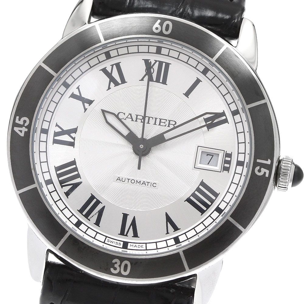 カルティエ CARTIER ロンド クロワジエール ドゥ デイト 自動巻き メンズ 保証書付き_916954