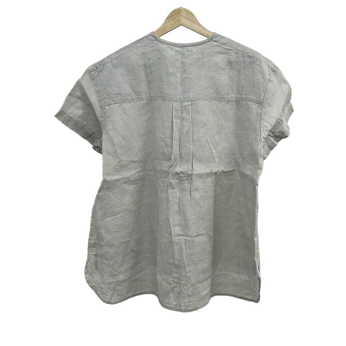 fog linen work FLW フォグリネンワーク 半袖シャツブラウス レディース - ライトグレー 麻 プルオーバー