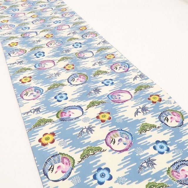 ❁tomihisa❁ 琉球紅型 知念貞男 落款 志を継ぎ未来へ染め出す一途なこころ”着物 額縁仕立て 開きなごや帯 5519