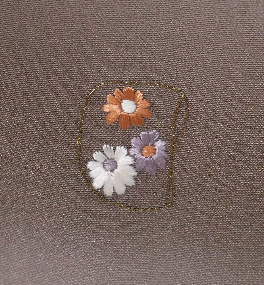  訪問着 袷 正絹 茶色 オーク色 竹屋町刺 松竹梅 菊 Mサイズ ki 31489 レディース シルク フォーマル 30代 40代 50代 訪問着 付け下げ 着物