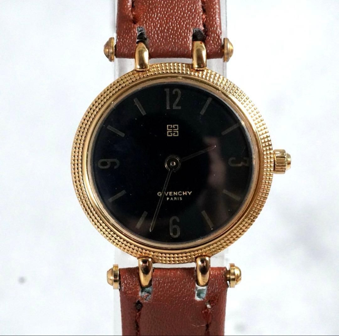 新品電池交換済】 GIVENCHY ジバンシー ラウンド ロゴ文字盤