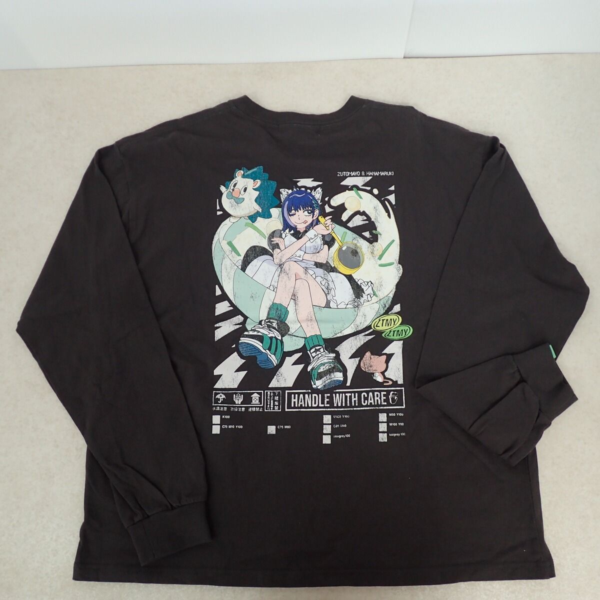 ずっと真夜中でいいのに。 ZUTOMARUKI ロング Tシャツ Black Lサイズ
