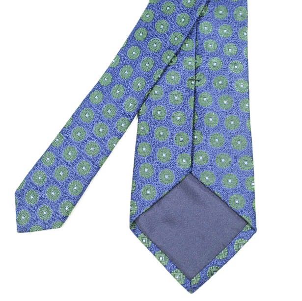 CHARVET シャルベ フランス製 小紋柄シルクネクタイ ブルー ドット