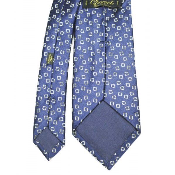 CHARVET シャルベ フランス製 小紋柄シルクネクタイ ネイビー g24655