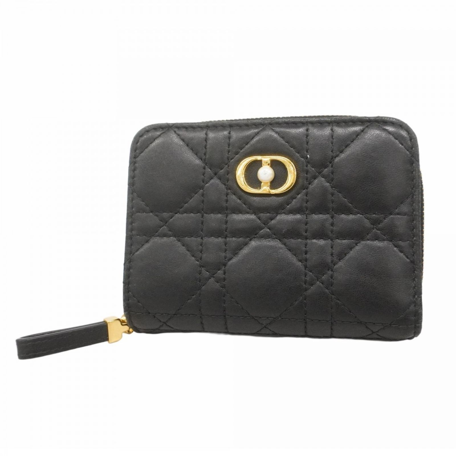 クリスチャン ディオール Christian Dior クリスチャンディオール 財布 カナージュ レザー ブラック レディース