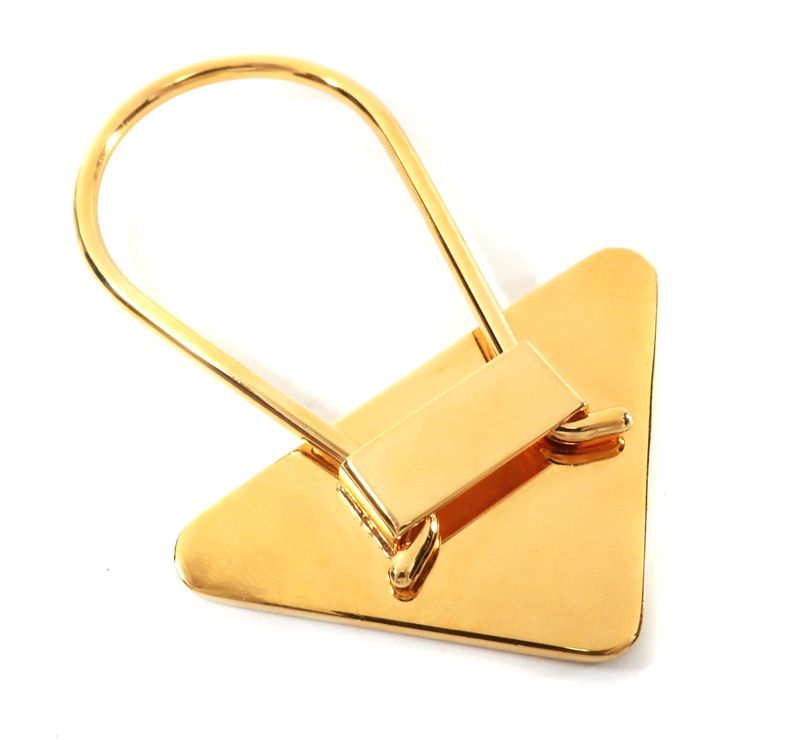 【新品】M285X 三角ロゴプレート キーリング バッグチャーム ブラック PRADA (プラダ) 三角ロゴプレートキーリング M285X ブラック