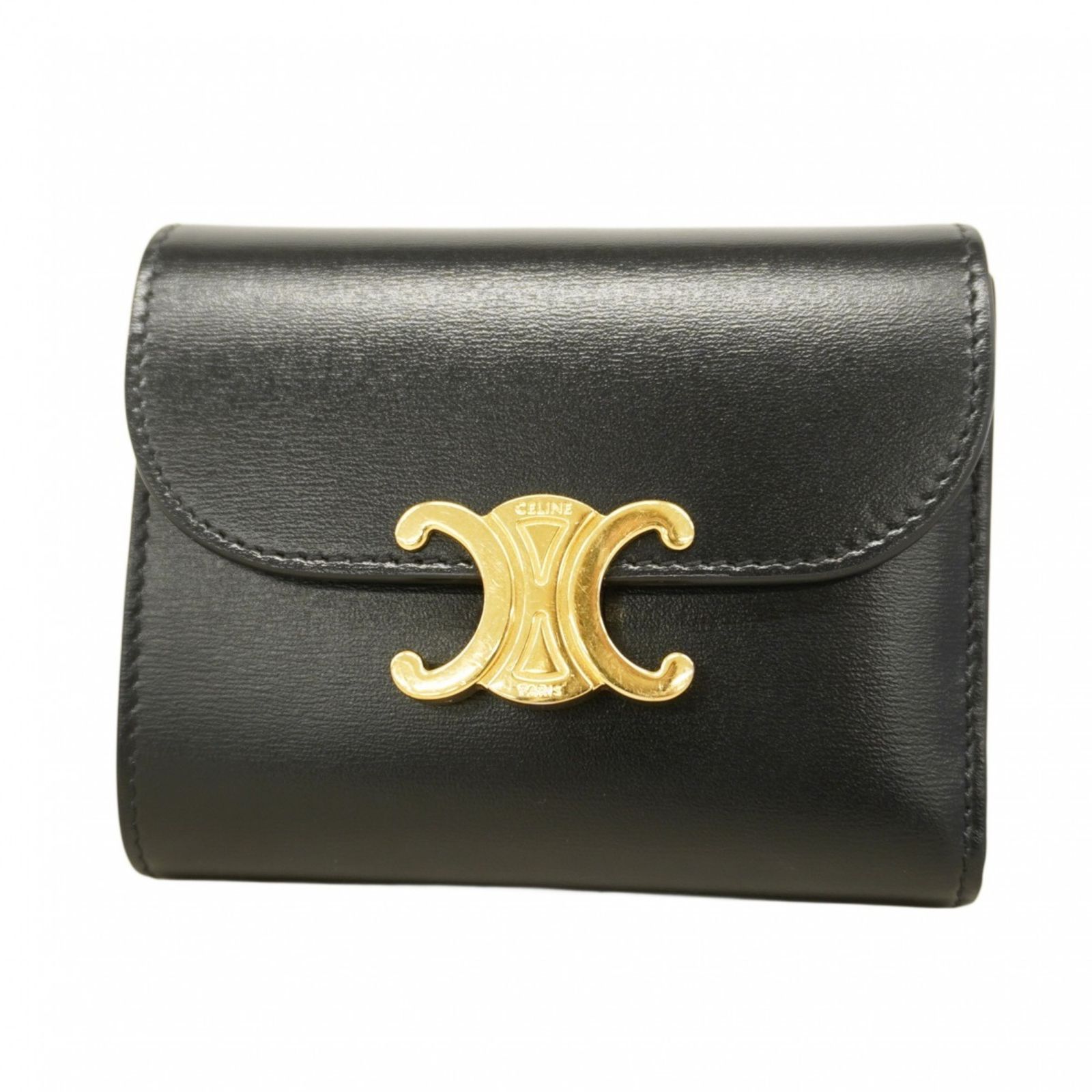 セリーヌ(Celine) セリーヌ 三つ折り財布 トリオンフ レザー ブラック