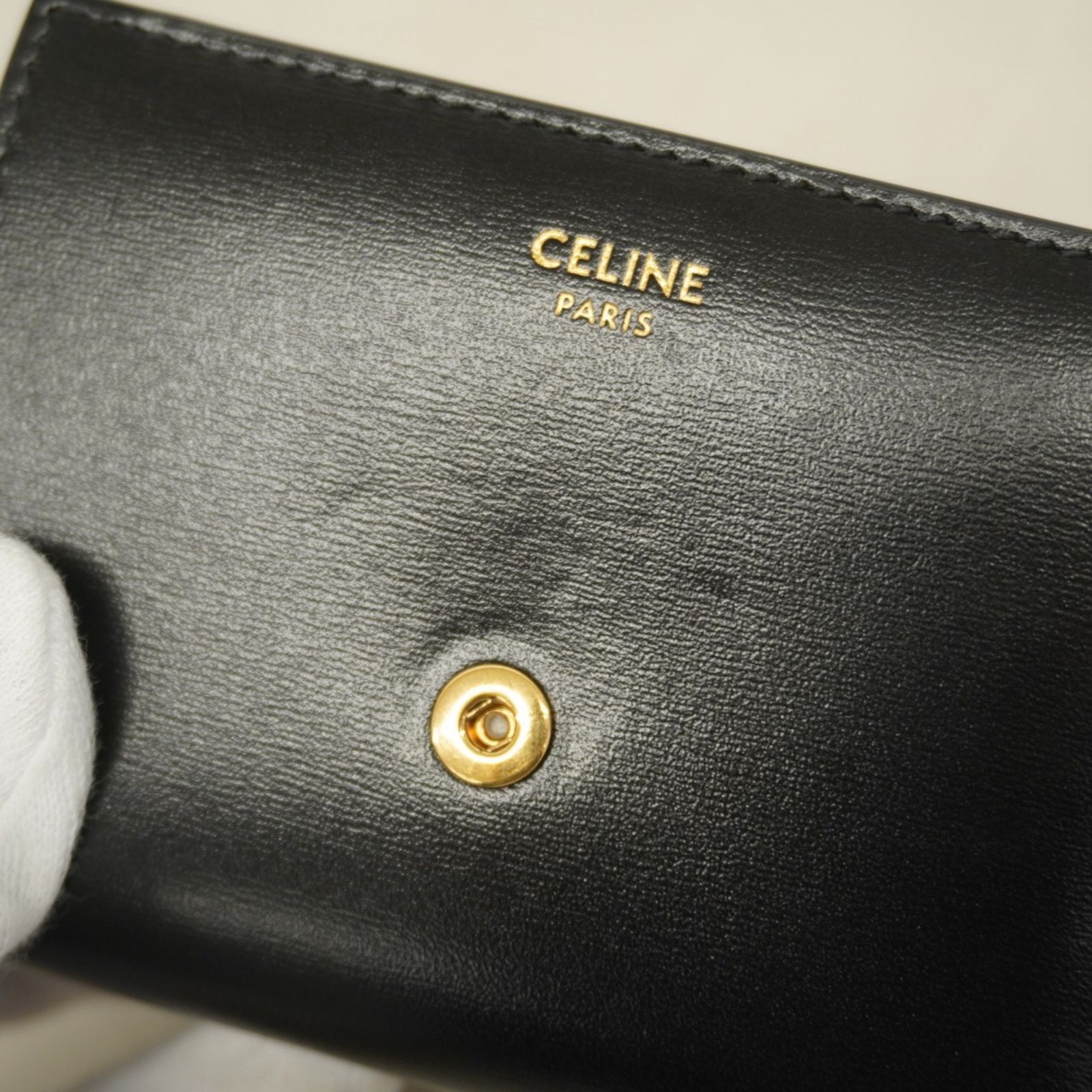 セリーヌ(Celine) セリーヌ 三つ折り財布 トリオンフ レザー ブラック