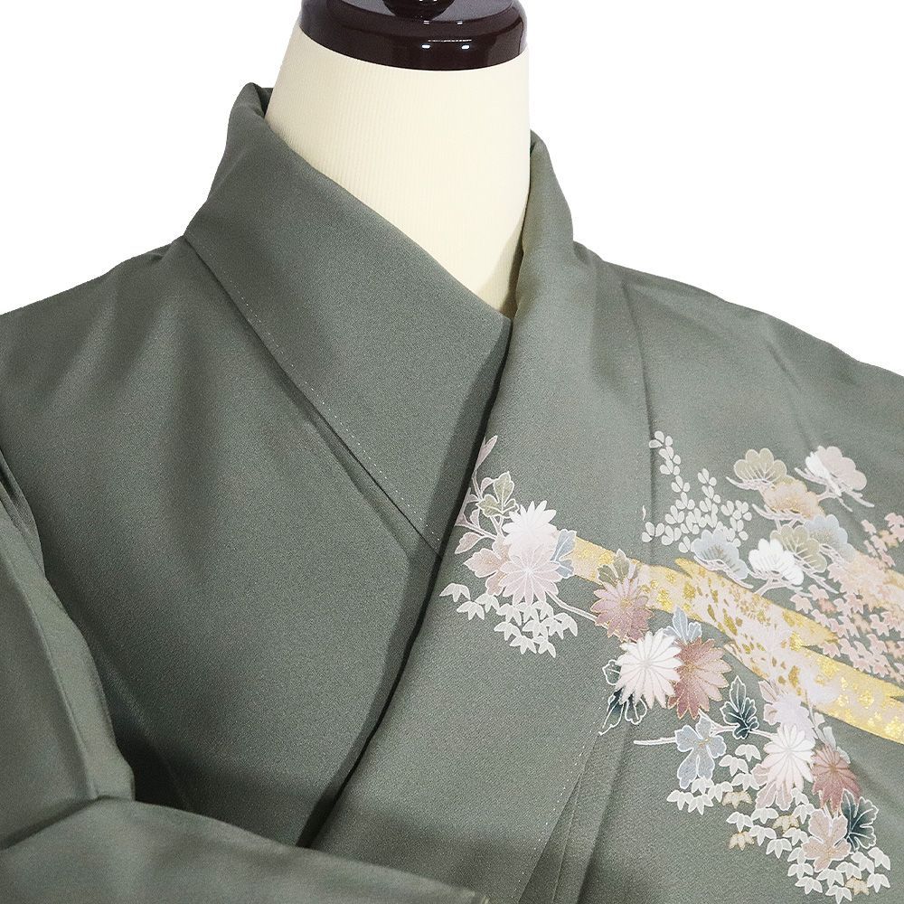 【金箔】正絹　上質な訪問着　袷　松梅菊に金箔 金箔】正絹 上質な訪問着 袷 松梅菊に金箔 金箔】正絹 上質な訪問着 袷
