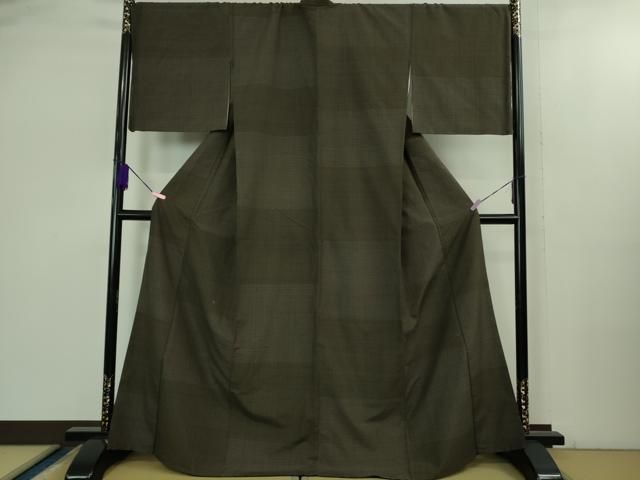 上 工芸染織 むら田 紬 変わり市松 たとう紙付き kh 6