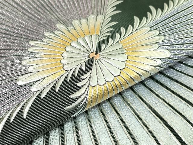 平和屋本店○極上 金彩友禅 卓越技能者・名工・和田光正 六通柄袋帯 菊