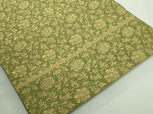平和屋本店○最高級 龍村平蔵製 六通柄 本袋帯 一重蔦中牡丹 金糸 逸品