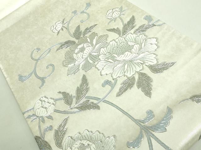 上 金彩友禅 卓越技能者 名工 和田光正監修 華陽 太鼓柄袋帯 花唐草 銀彩 kh 6