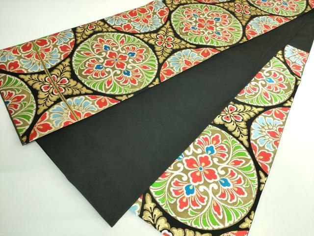 新品、袋帯、西陣織6通わ唐華散らし文、黒地 新品、袋帯、西陣織6通わ唐華散らし文、黒地 新品、袋帯、西陣織6通わ