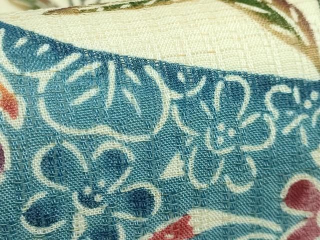  最 夏物 城間栄順 本場琉球紅型 九寸名古屋帯 流水花文 kh 6 名古屋帯 帯