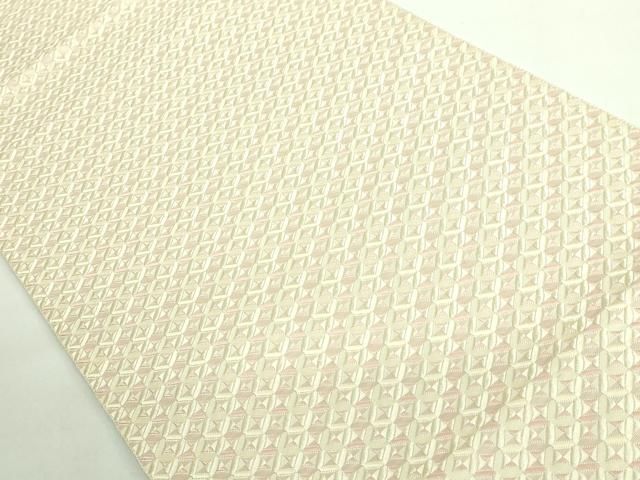 平和屋本店●極上　本場筑前博多織　大倉織物　誠之輔　八寸名古屋帯　琥珀織　切子　証紙付き　逸品　未使用　DZAB5724kh6 平和屋本店□極上 本場筑前博多織 大倉織物 誠之輔 八寸名古屋帯 琥珀