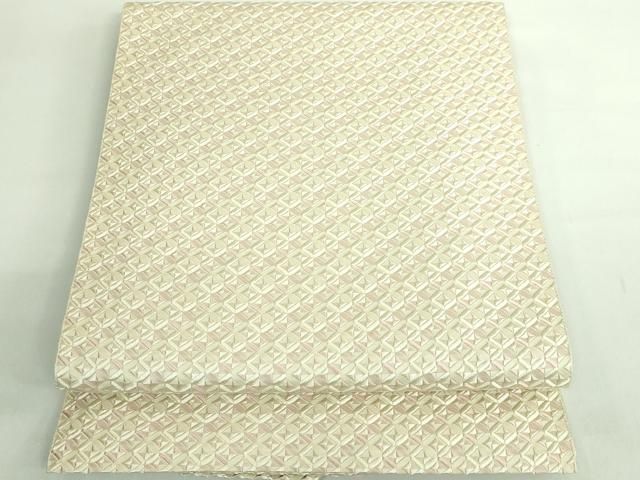 上 本場筑前博多織 大倉織物 誠之輔 八寸名古屋帯 琥珀織 切子 kh 6