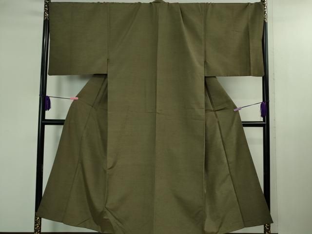 上 男性 紬 アンサンブル キングサイズ 長羽織 髭紬 千歳茶色 kh 6