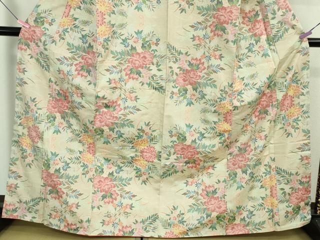  上 都喜ヱ門 本場大島紬 7マルキ 草花文 藤絹織物謹製 反端付き kh 6 紬 着物