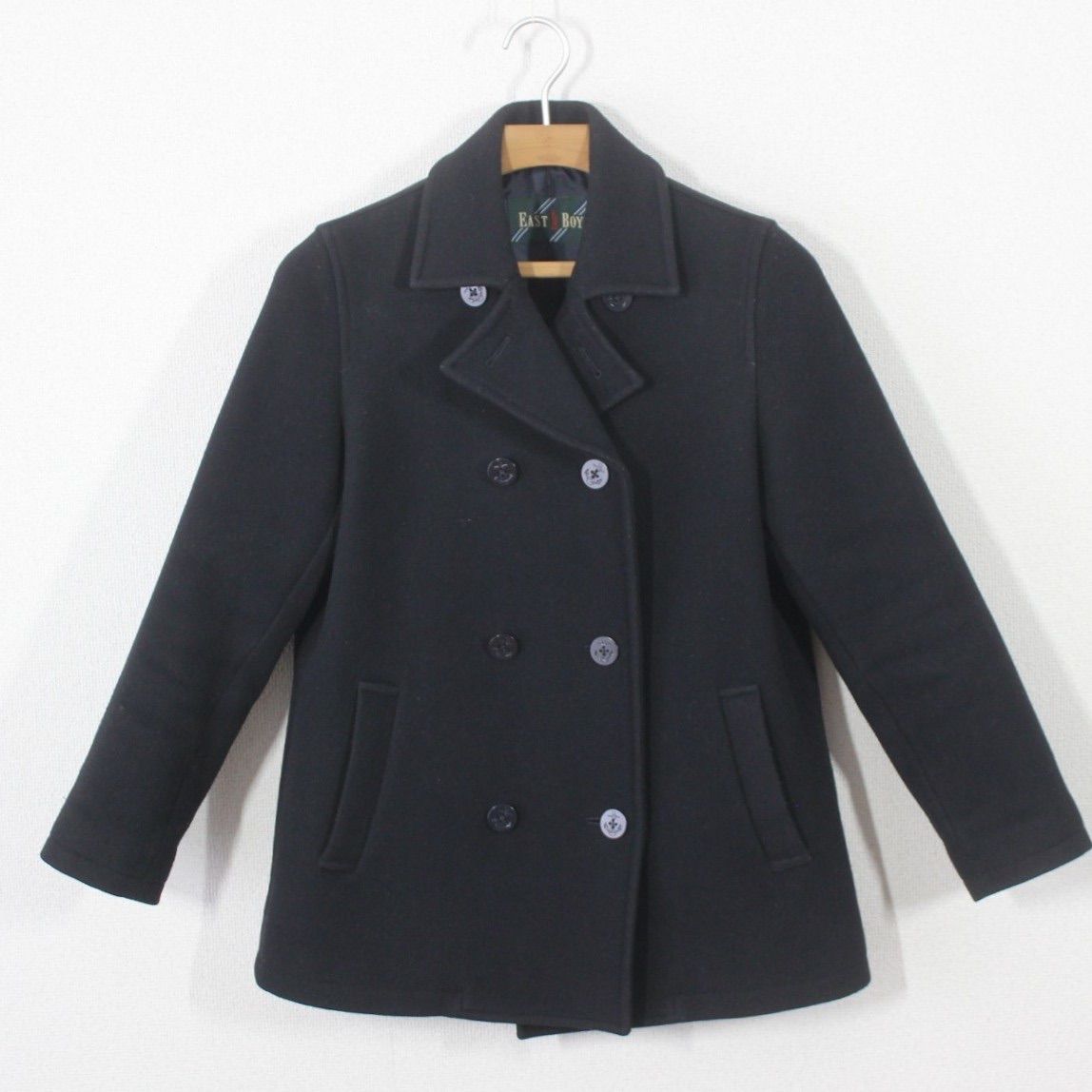 62【美品】イーストボーイ ピーコート 11 ダークネイビー 濃紺 L