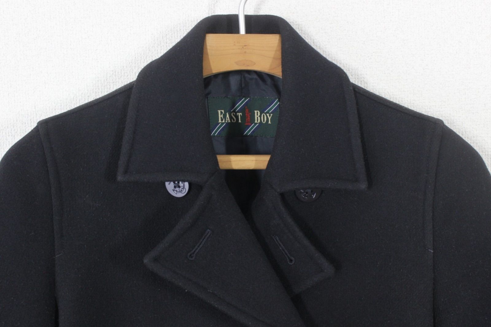 【タグ付・極美品】EAST BOY イーストボーイ　ピーコート　ネイビー　１３ EASTBOY（イーストボーイ） コート ピーコート Pコート 学生 女子 軽い