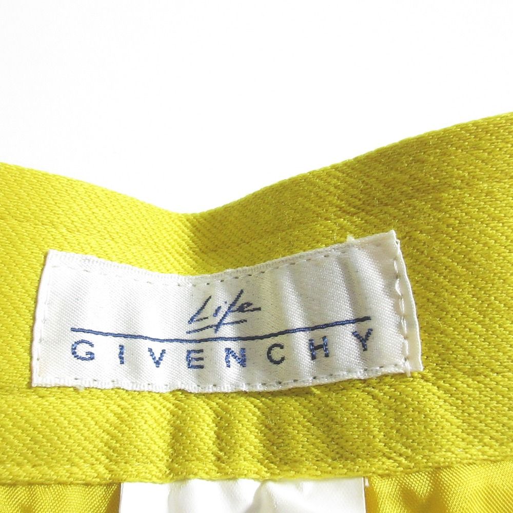  ジバンシィ ヴィンテージ ダブルテーラードジャケット パンツスーツ セットアップ 金ボタン 9 イエロー レディース 古着 パンツスーツ上下 ビジネススーツ