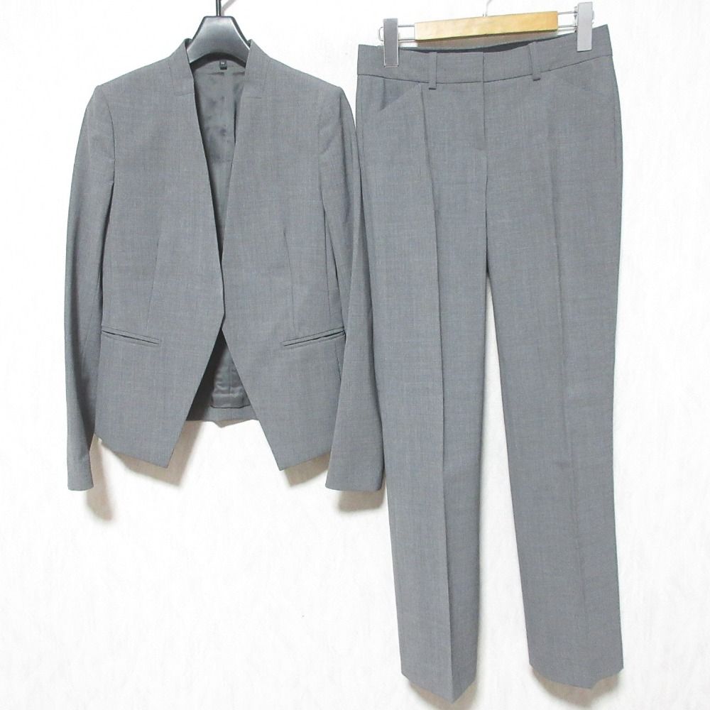 Theory セオリー モデル TAILOR LANAI ジャケット スラックス パンツスーツ セットアップ サイズ00 グレー レディース 古着