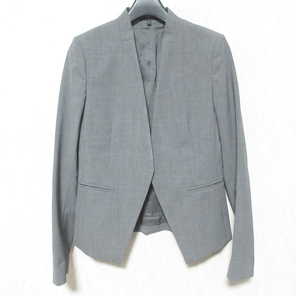 Theory セオリー モデル TAILOR LANAI ジャケット スラックス パンツスーツ セットアップ サイズ00 グレー レディース 古着