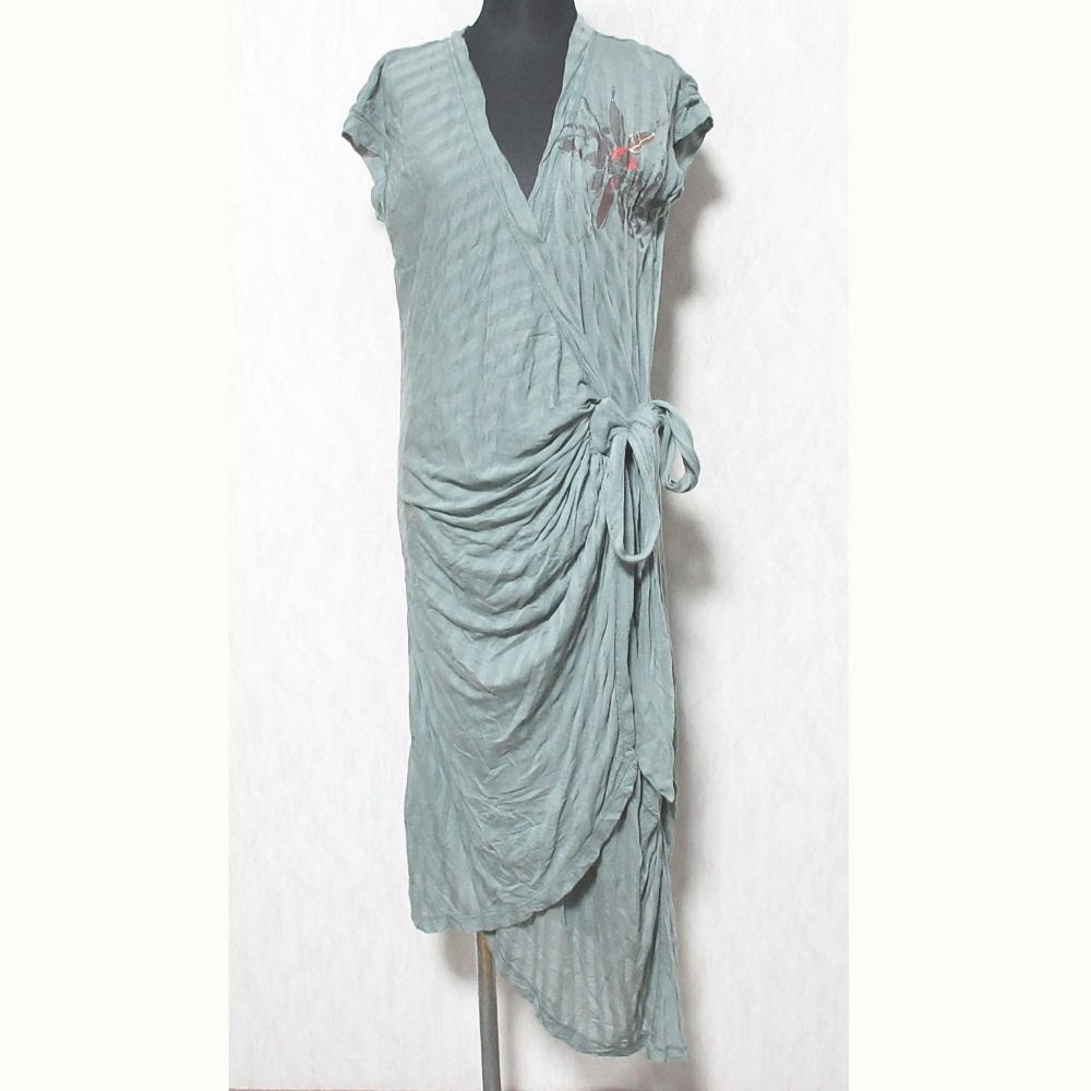 DIESEL ディーゼル ノースリーブ カシュクール ワンピース XXS グリーン レディース 古着