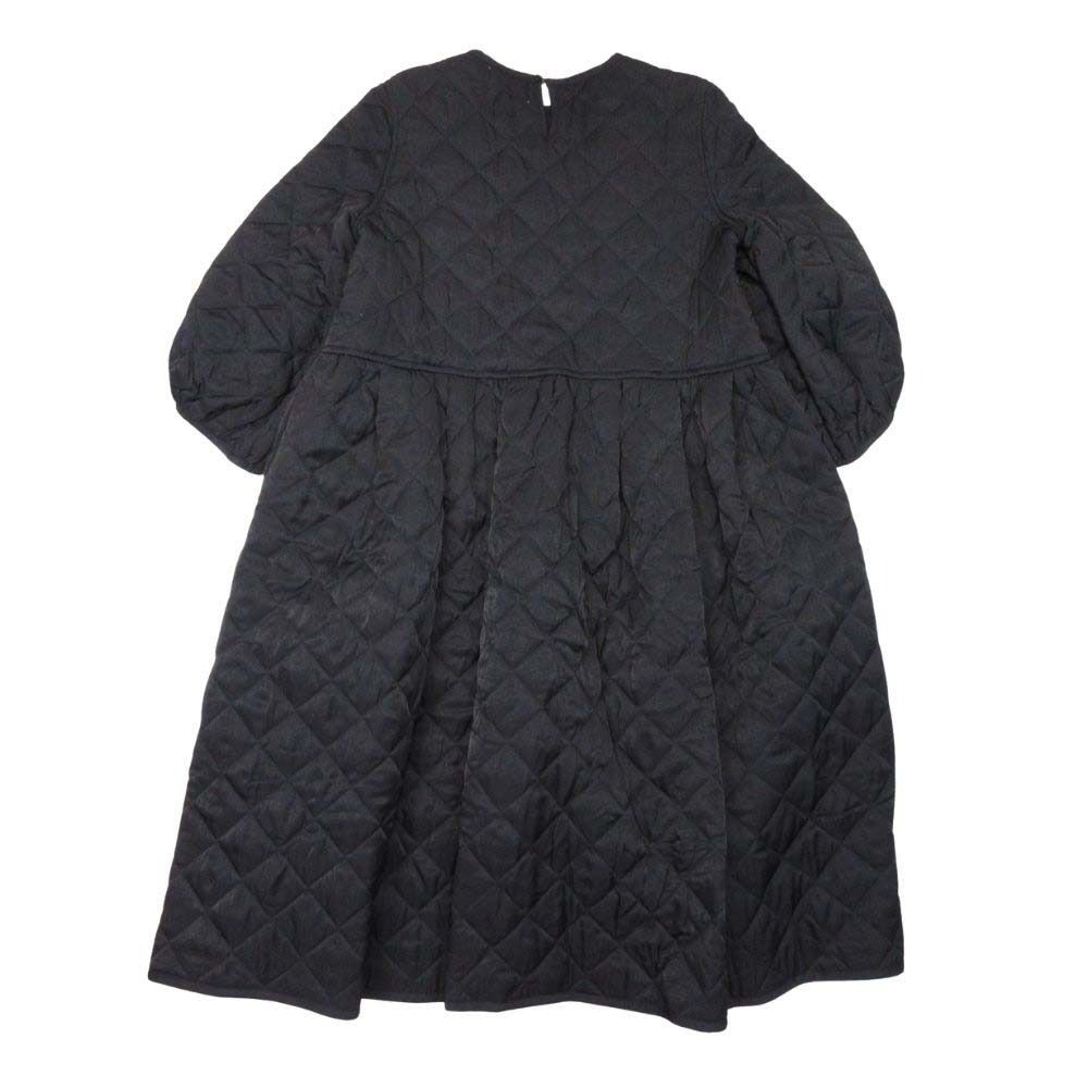 20 aw CAROLINA GLASER カロリナグレイサー キルティング ワンピース フ シルエット 長袖 中綿 黒 ブラック レディース 古着