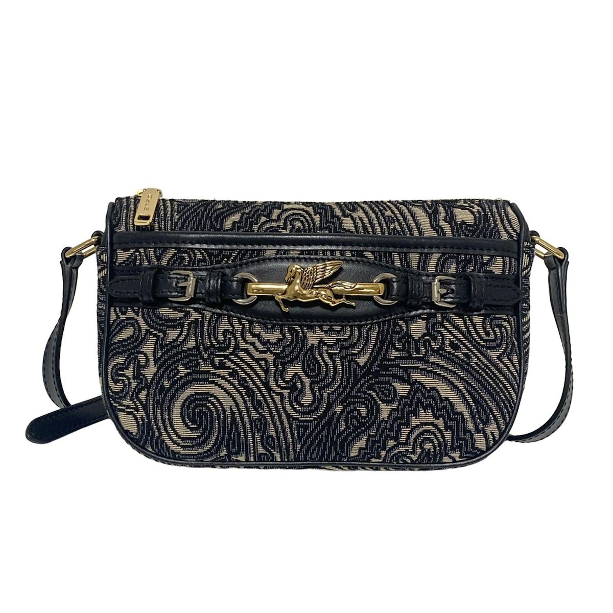 ETRO(エトロ) ショルダーバッグ - ダークネイビー×アイボリー×ゴールド