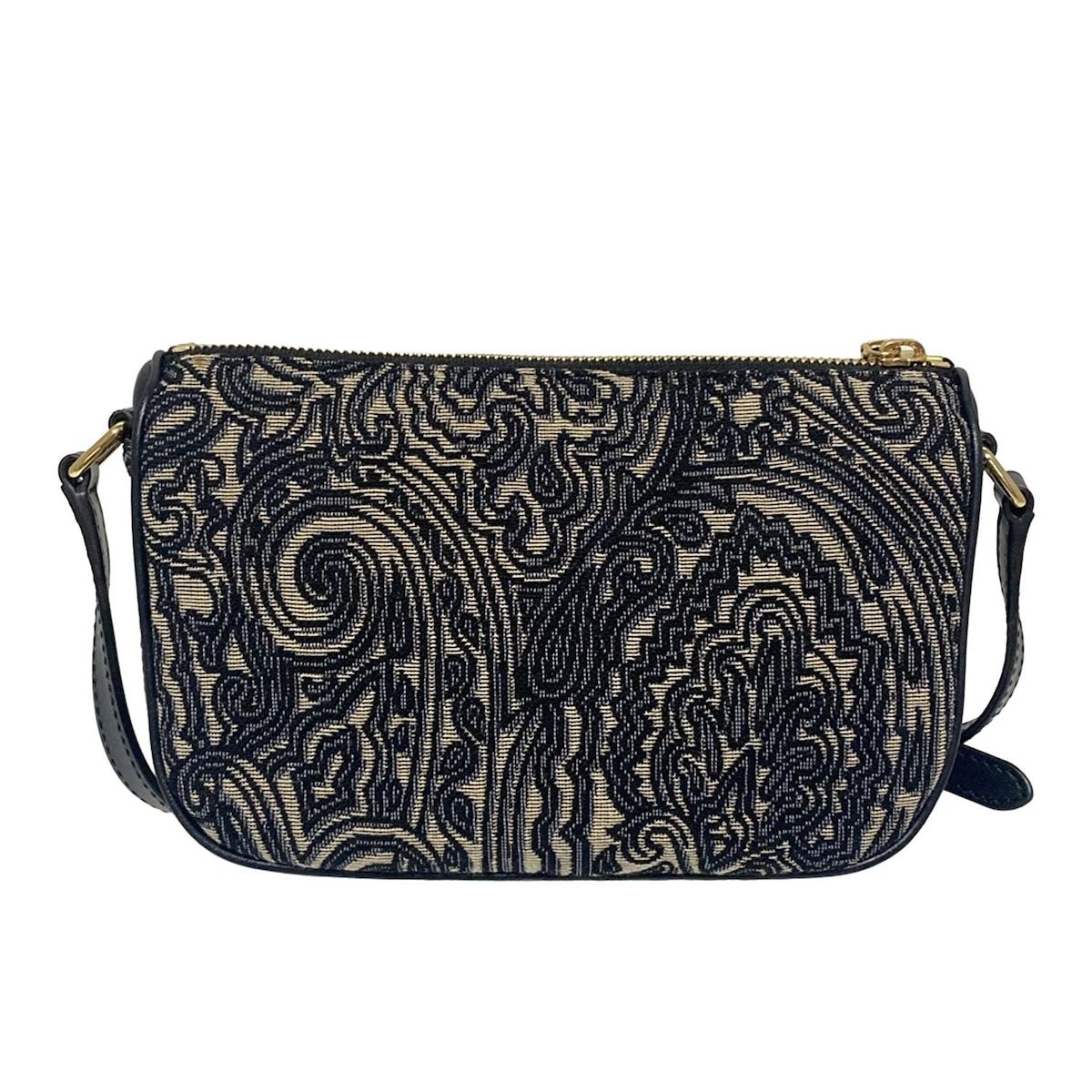 ☆未使用☆ ETRO エトロ ペガサス ショルダー バッグ ナイロン素材 ETRO(エトロ) ショルダーバッグ - ダークネイビー×アイボリー×ゴールド