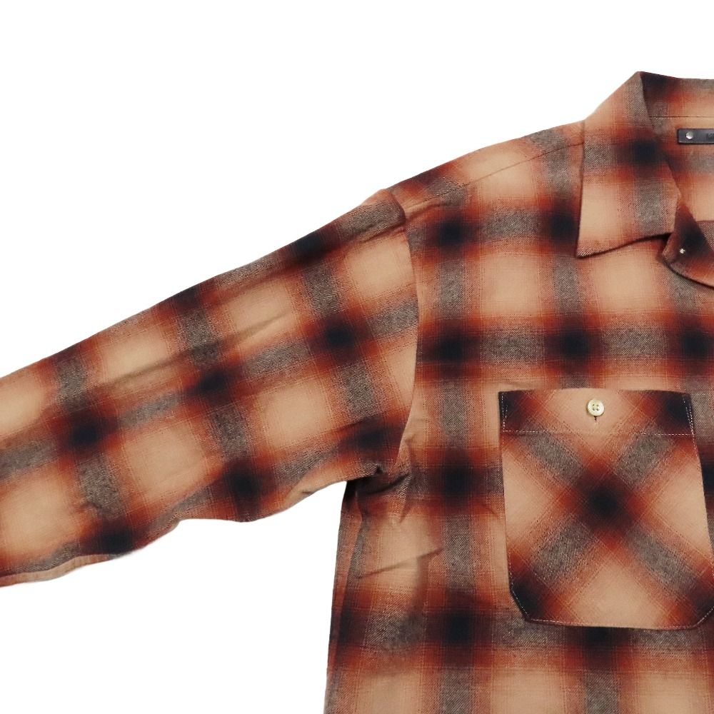 新品同様 MINEDENIM マインデニム C.Flannel Ombre Open Collar SH