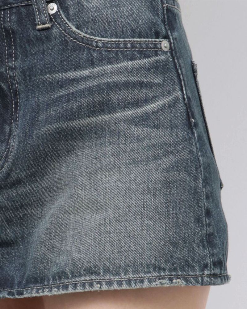 GYDA ジェイダ Vintageデニムスカートライクショートパンツ