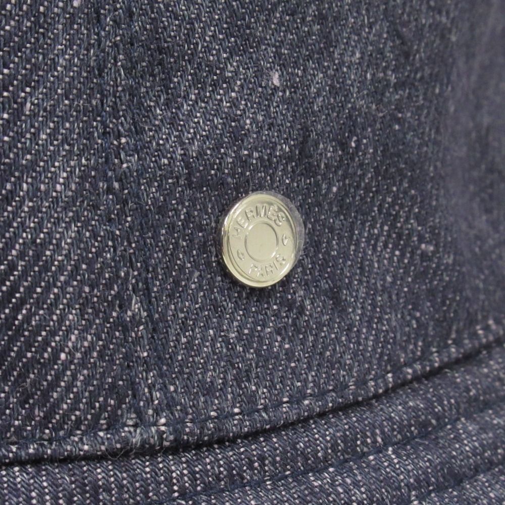 新品同様 HERMES エルメス デニム エデン バケット ハット 帽子 リネン