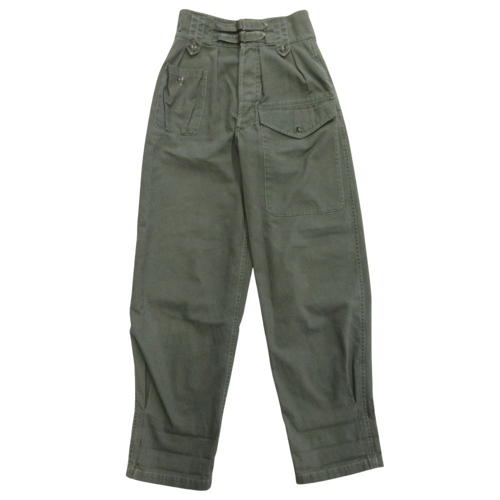 Saint Laurent PARIS サンローラン パリ ミリタリー パンツ テーパード ベルト 2019年製 34 カーキ オリーブグリーン レディース 古着