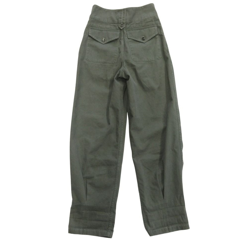 Saint Laurent PARIS サンローラン パリ ミリタリー パンツ テーパード ベルト 2019年製 34 カーキ オリーブグリーン レディース 古着