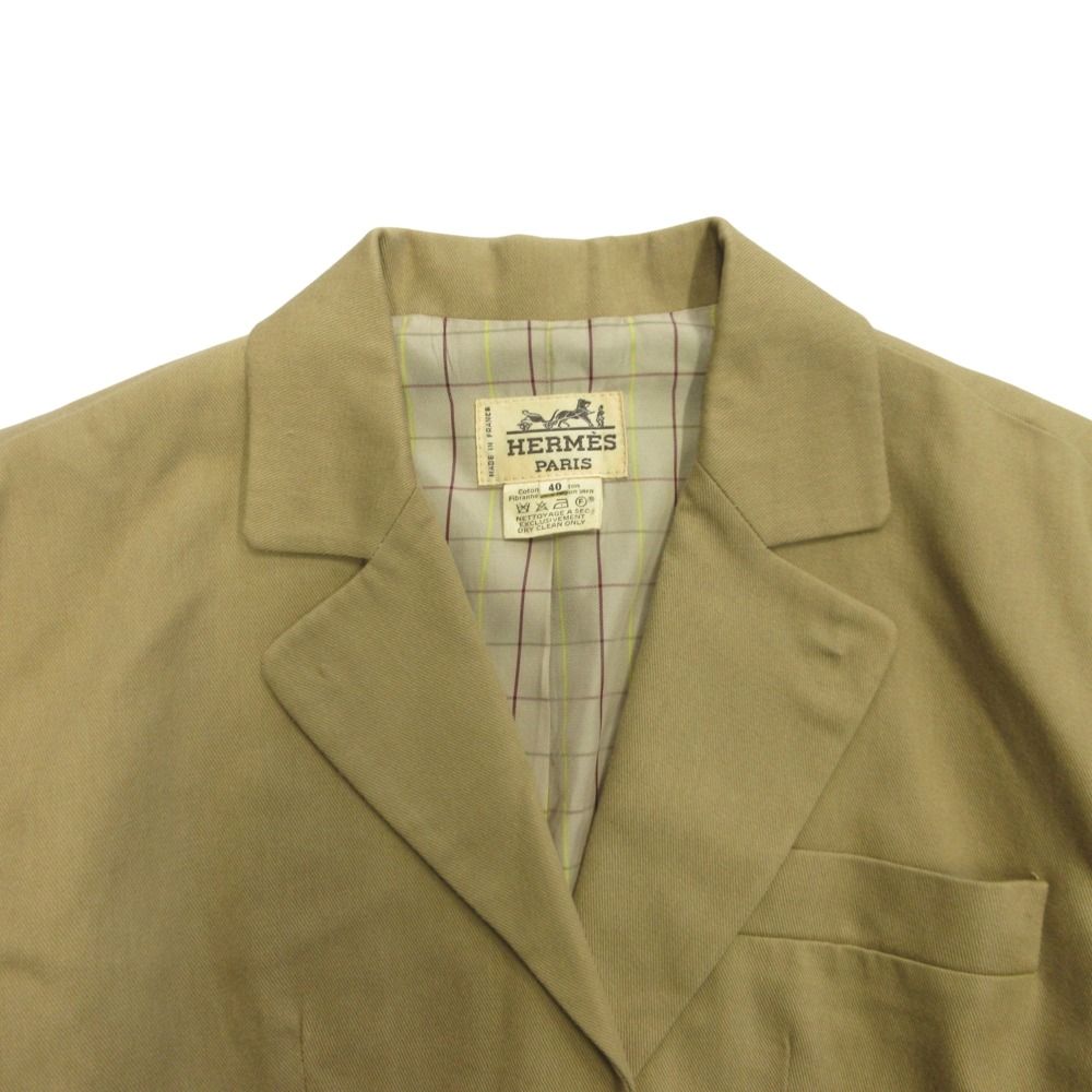 良品 HERMES エルメス ホルンボタン テーラード ジャケット ブレザー