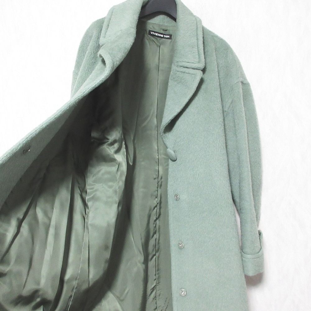 VIVIENNE TAM 緑色ジャケットコート 美品 VIVIENNE TAM ヴィヴィアンタム シャギーコート グリーン