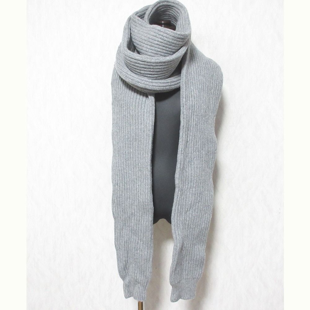Acne Studios アクネストゥディオズ スリーブデザイン ウールニットマフラー ONE SIZE グレー レディース 古着