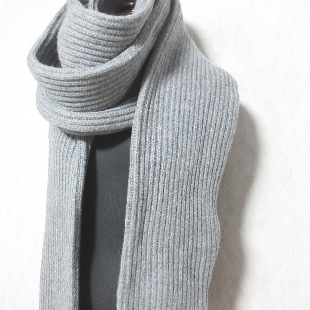 Acne Studios アクネストゥディオズ スリーブデザイン ウールニットマフラー ONE SIZE グレー レディース 古着