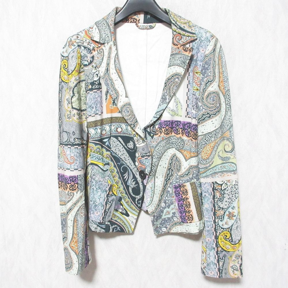美品 ETRO エトロ ペイズリー ストレッチ テーラードジャケット 42