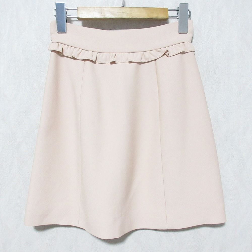 良品 miu miu ミュウミュウ フリルスカート サイズ36 ピンクベージュ