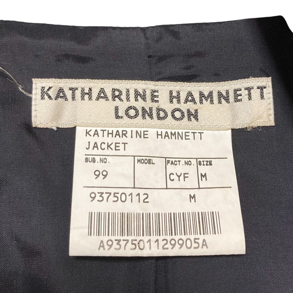 ★美品 Lサイズ★ キャサリン ハムネット ベロア テーラード 日本製 ブラック 美品 KATHARINE HAMNETT キャサリンハムネット ベロアジャケット