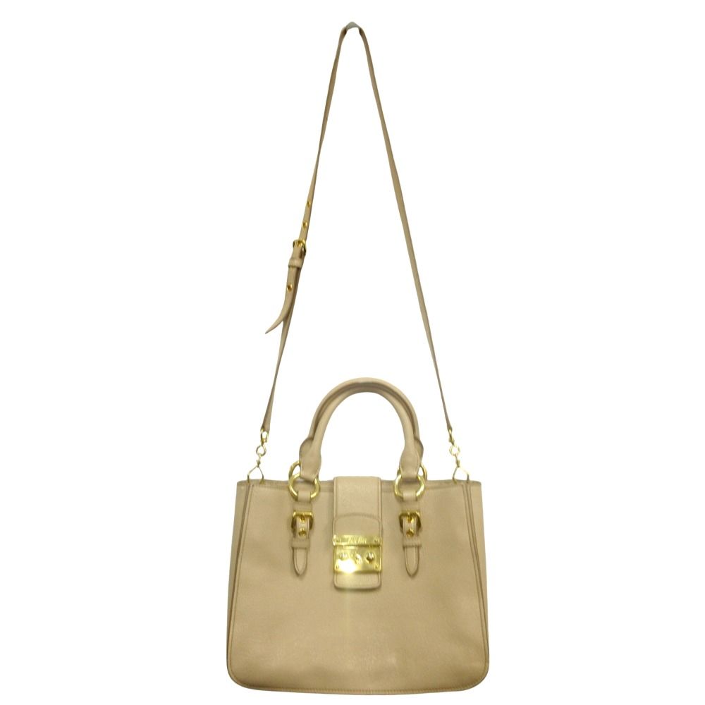 良品 MIU MIU ミュウミュウ MADRAS マドラス 2way バッグ 鞄 ハンド