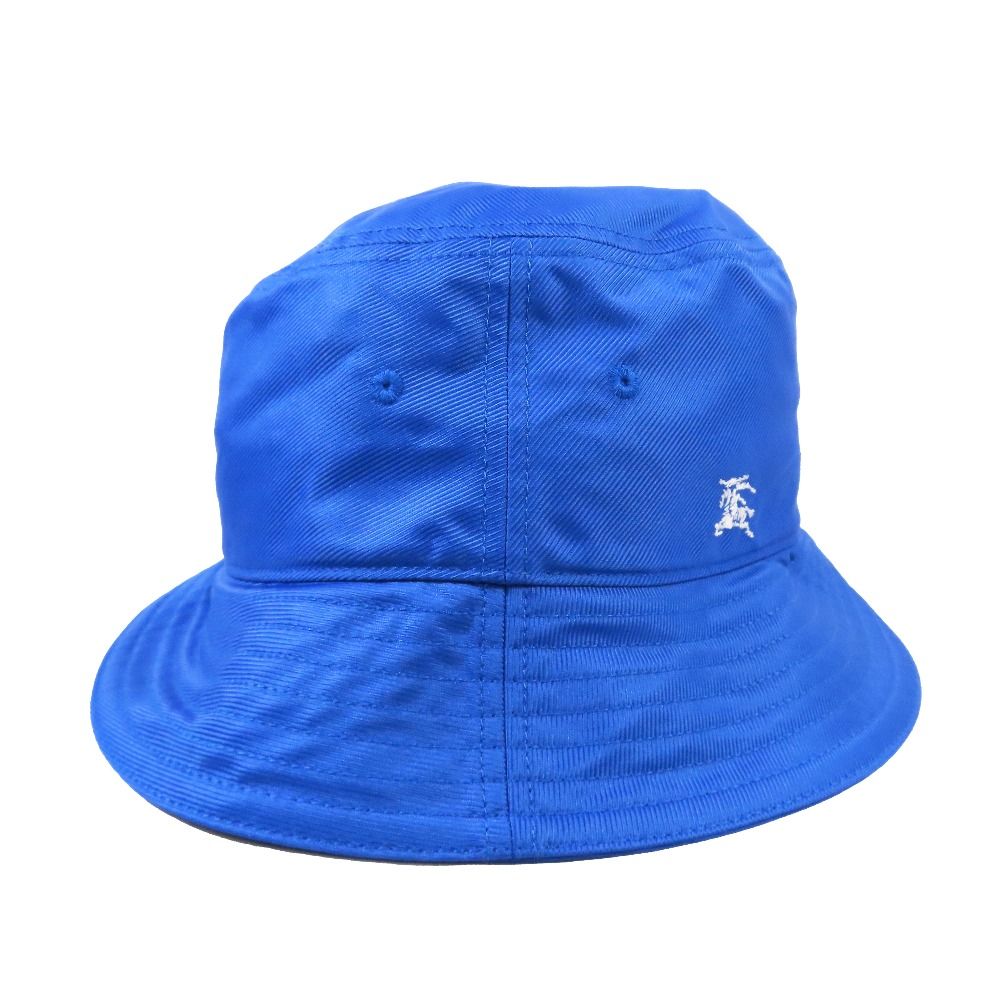 バーバリー ダニエル リー バケットハット バケハ ワンポイント ロゴ ナイロン 刺繍 帽子 ブルー 58 M メンズ 古着