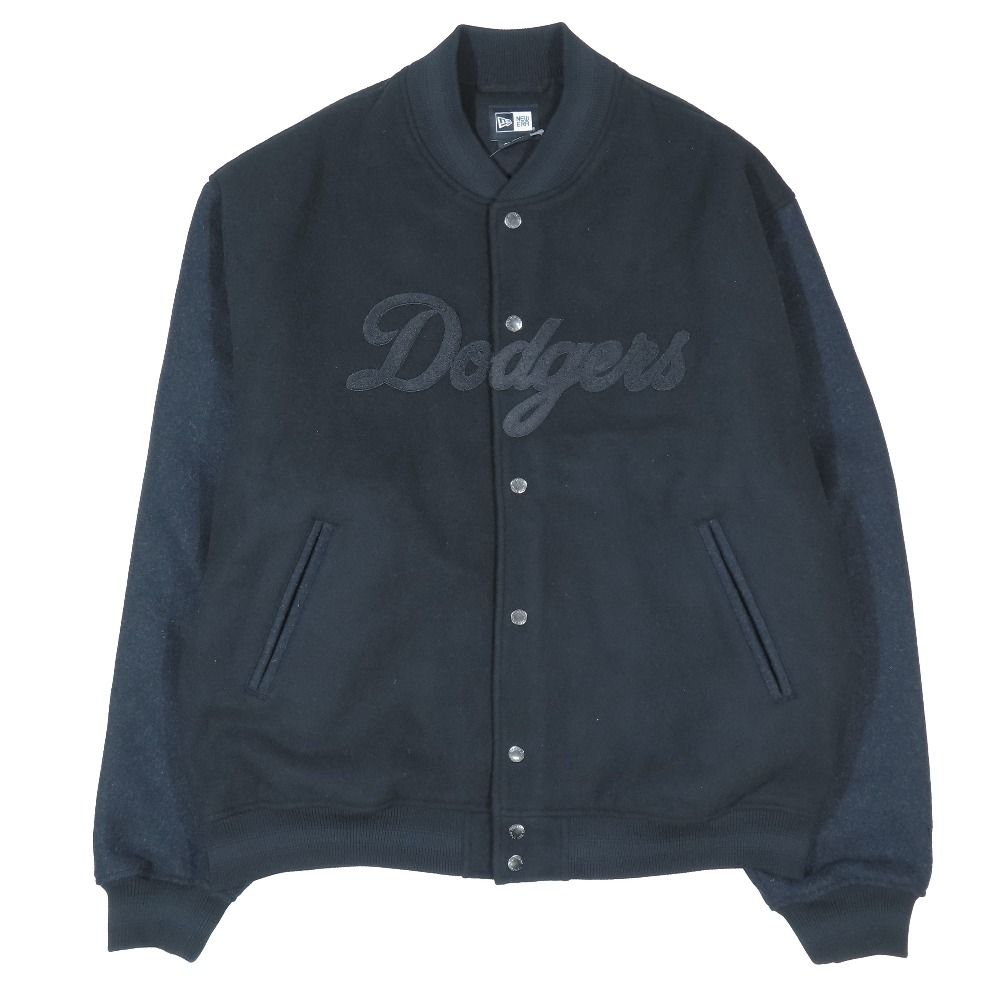 25 FW ERA ニューエラ メルトン バーシティジャケット ロサンゼルス ドジャース スタジャン ブラック XXL メンズ 古着